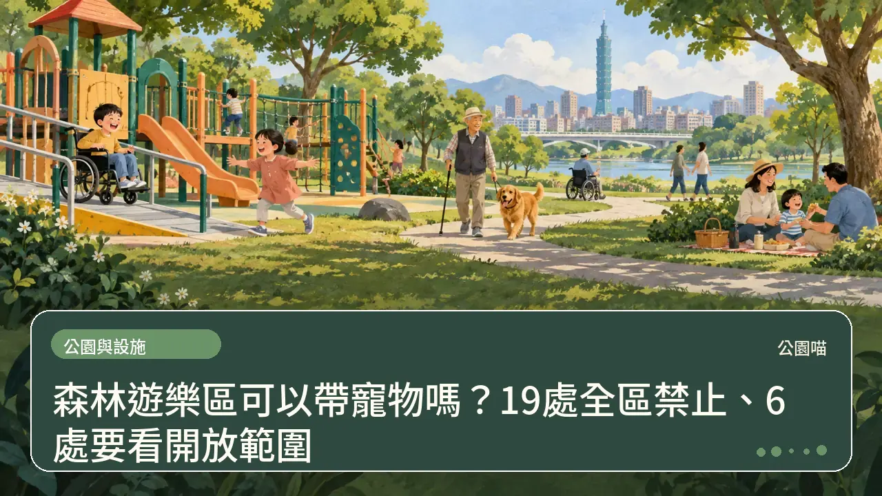 森林遊樂區可以帶寵物嗎?19處全區禁止、6處要看開放範圍主題插畫