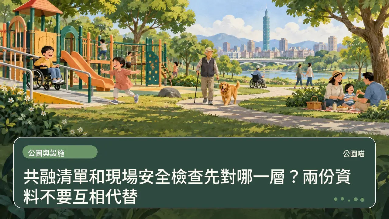 共融清單和現場安全檢查先對哪一層？兩份資料不要互相代替主題插畫