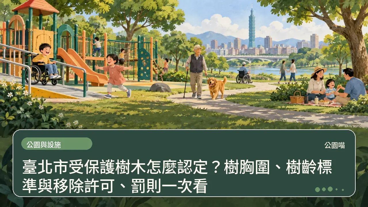 臺北市受保護樹木怎麼認定?樹胸圍、樹齡標準與移除許可、罰則一次看主題插畫